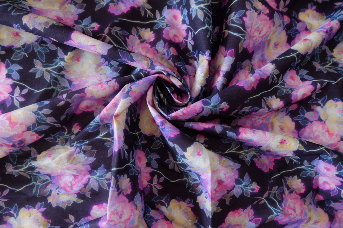 Bohemian Daydream – Floral Silk Georgette | 3.3 Yards