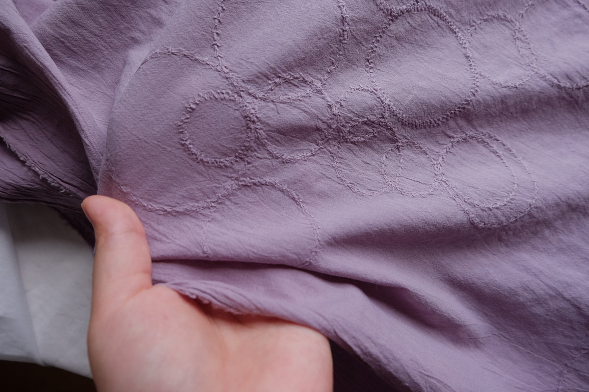 Lilac Circle Embroidered Cotton – 2.2 yd