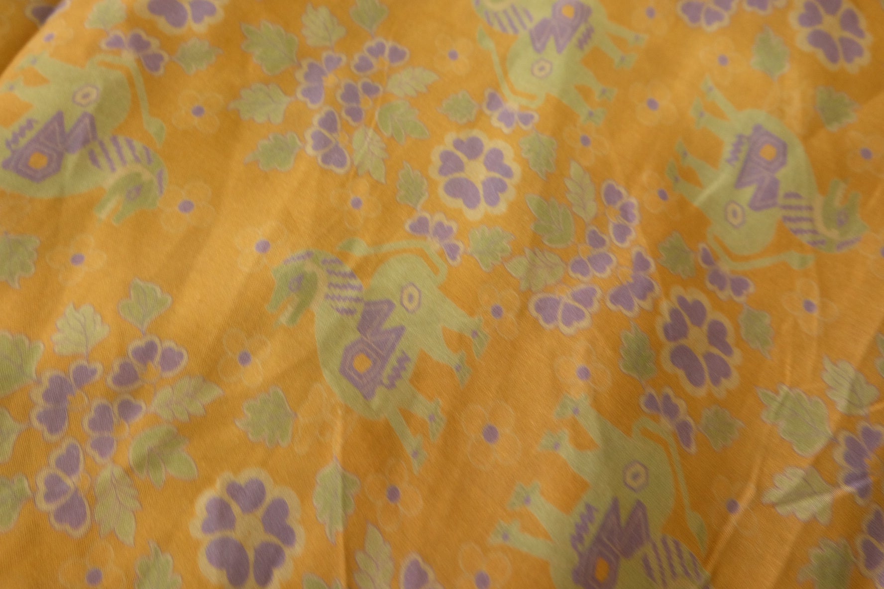 Orange Pony Floral Sheer Tencel Cotton Fabric - 1.9 yd