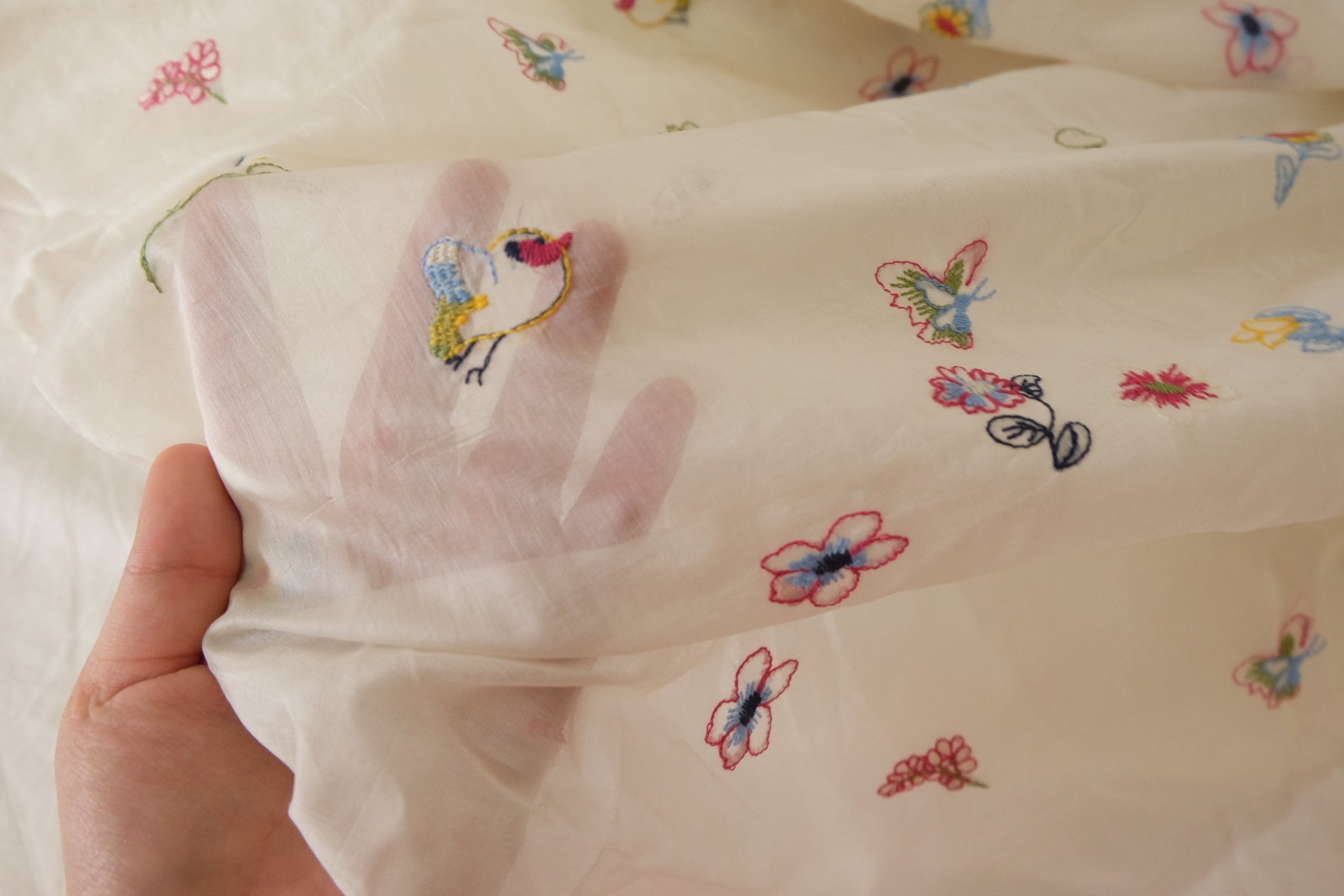 Sheer Embroidered Tencel Voile Fabric – 3.6 yd