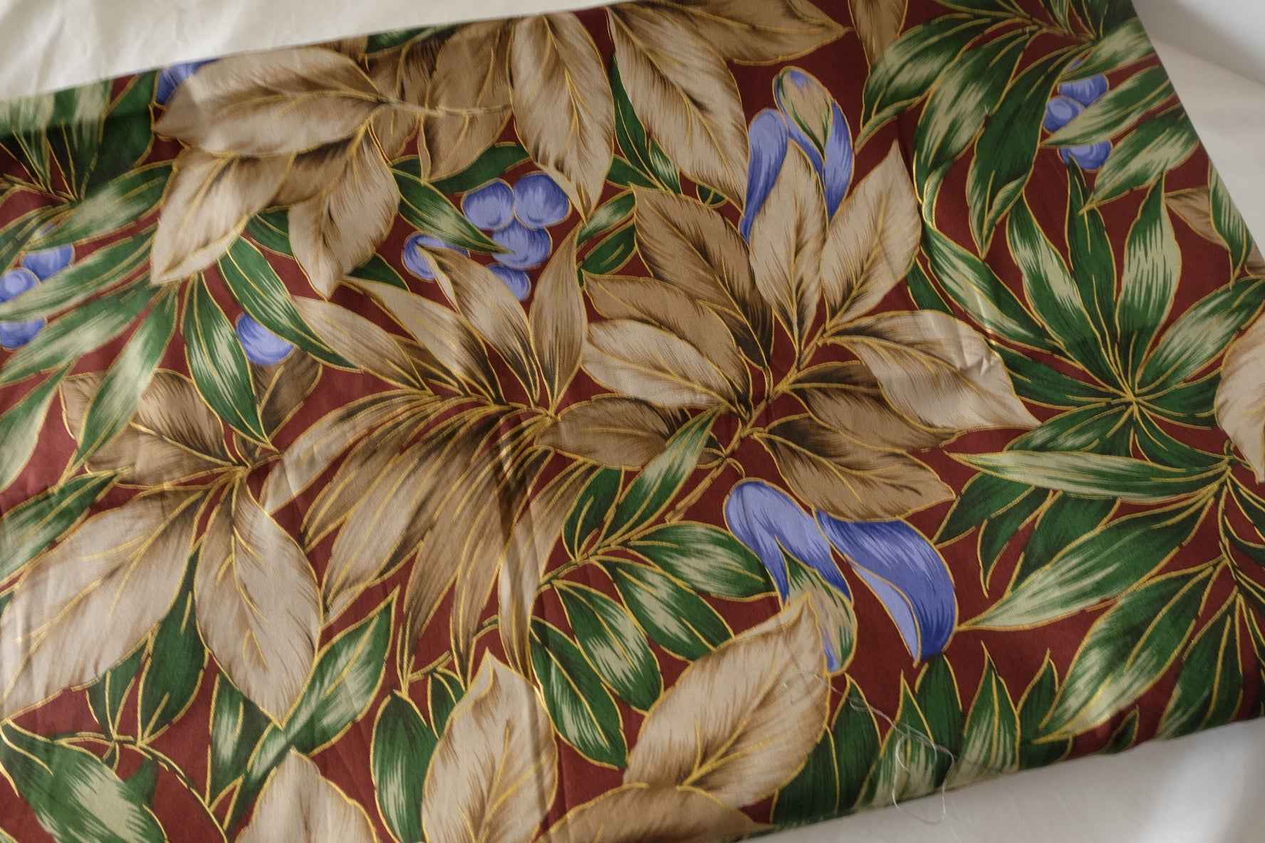 Vintage Tropical Floral Cotton Fabric – 3.3 yd
