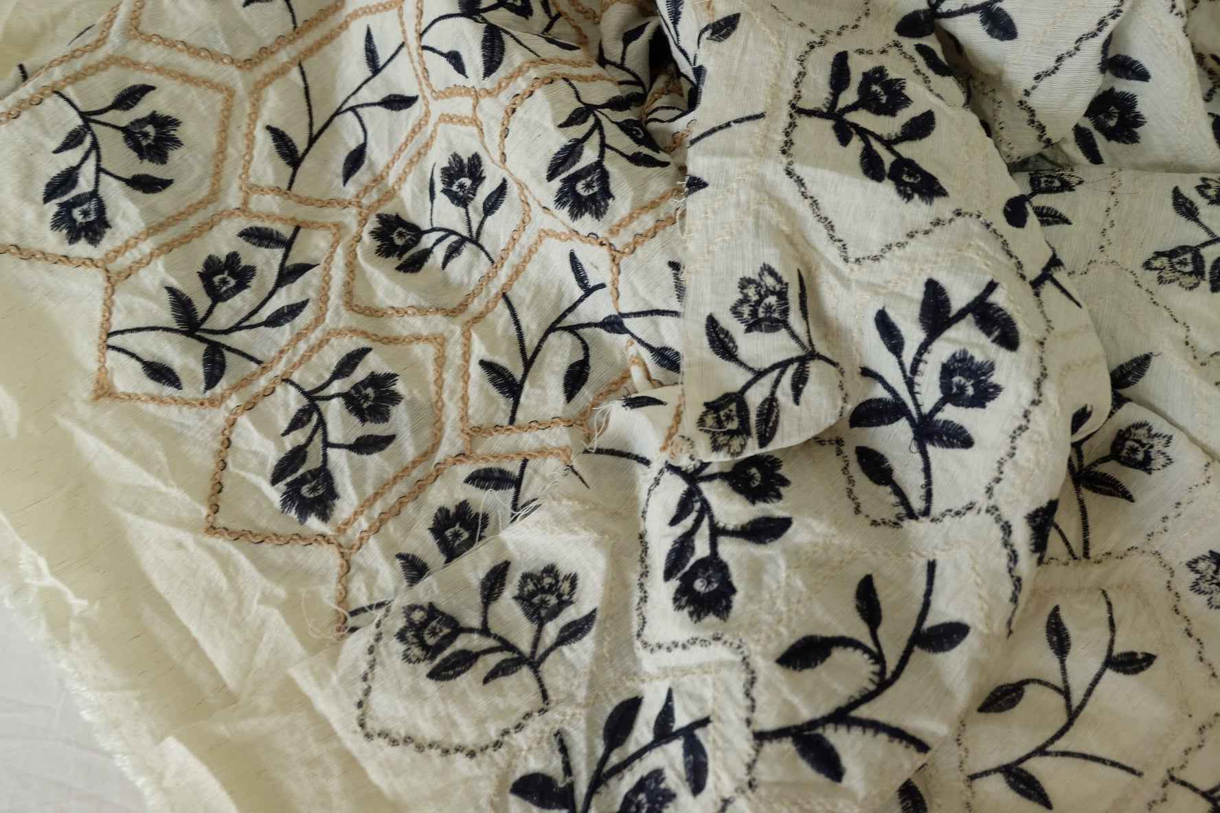 Embroidered Tencel Linen Fabric – 2.5 yd