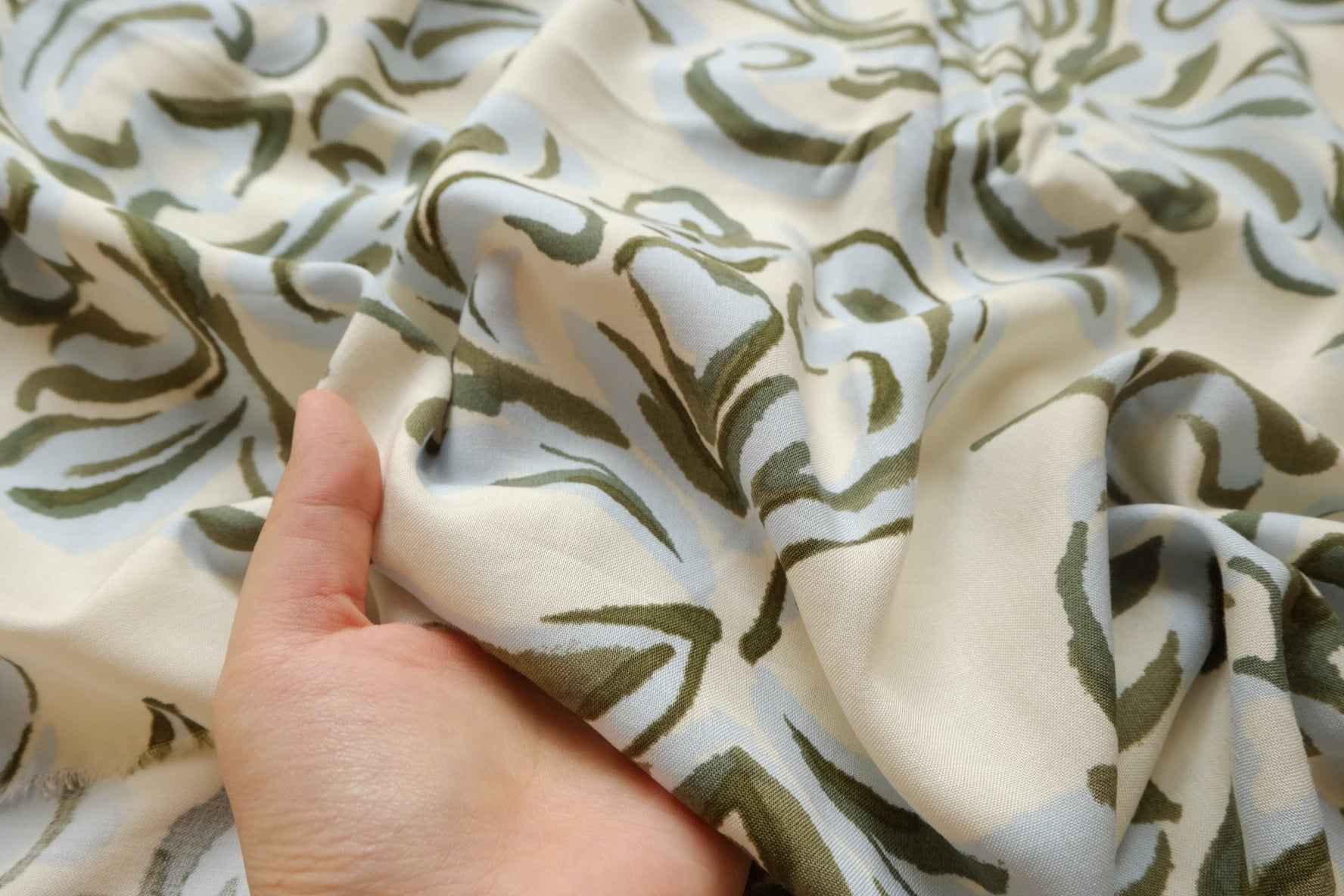 Soft Abstract Rayon Fabric, Cool Drape for Dresses & Summer Pants, 1.64 Yards