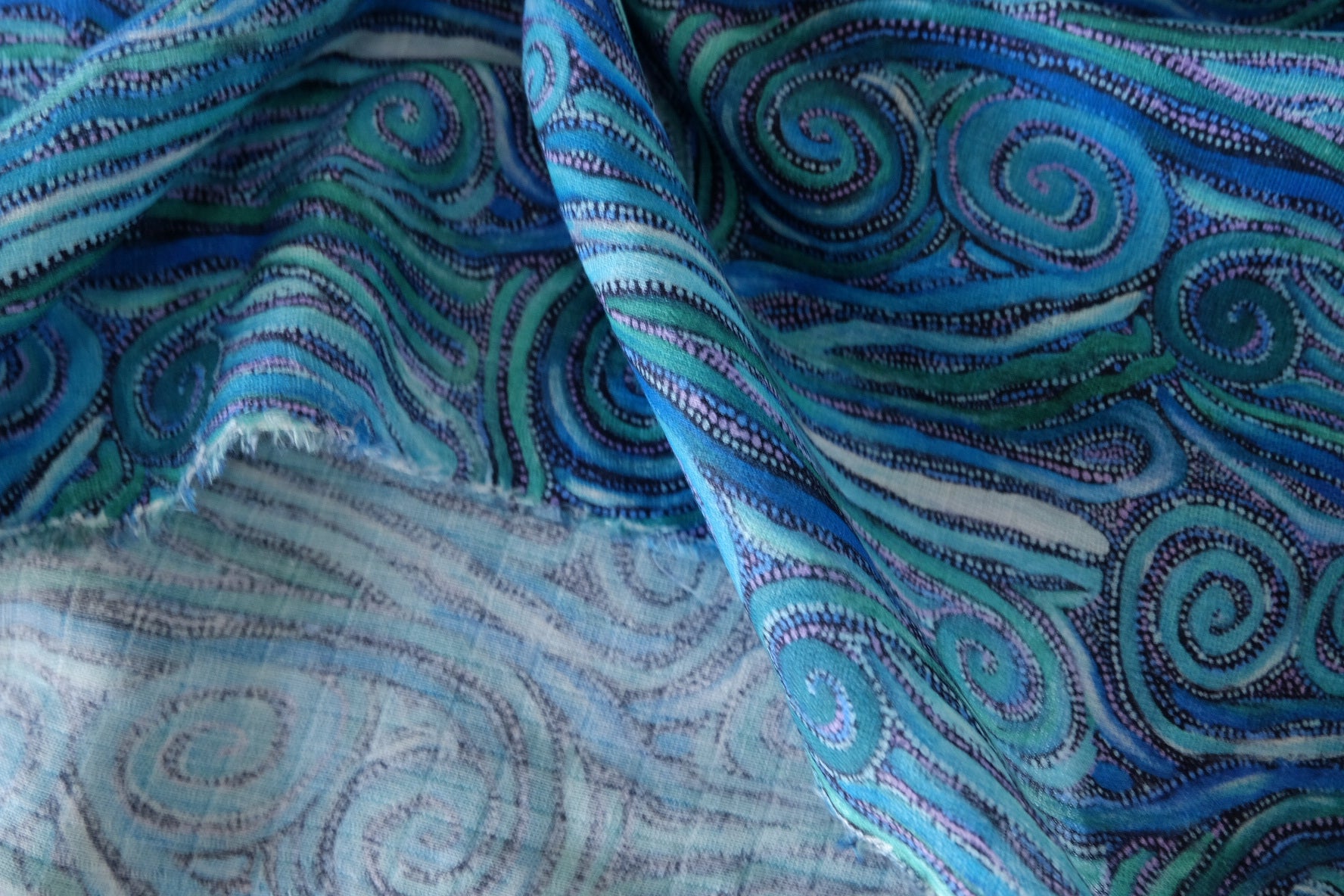 Ocean Swirl Soft Cotton Gauze – 3.3 yd