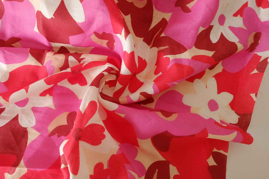 Bold Floral Pure Linen Fabric – 2.5 yd