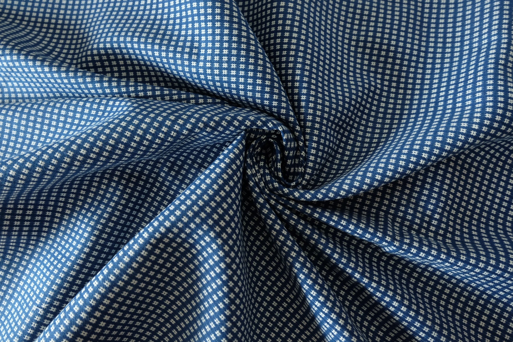 Textured Blue Cotton Denim Fabric – 1.64 yd