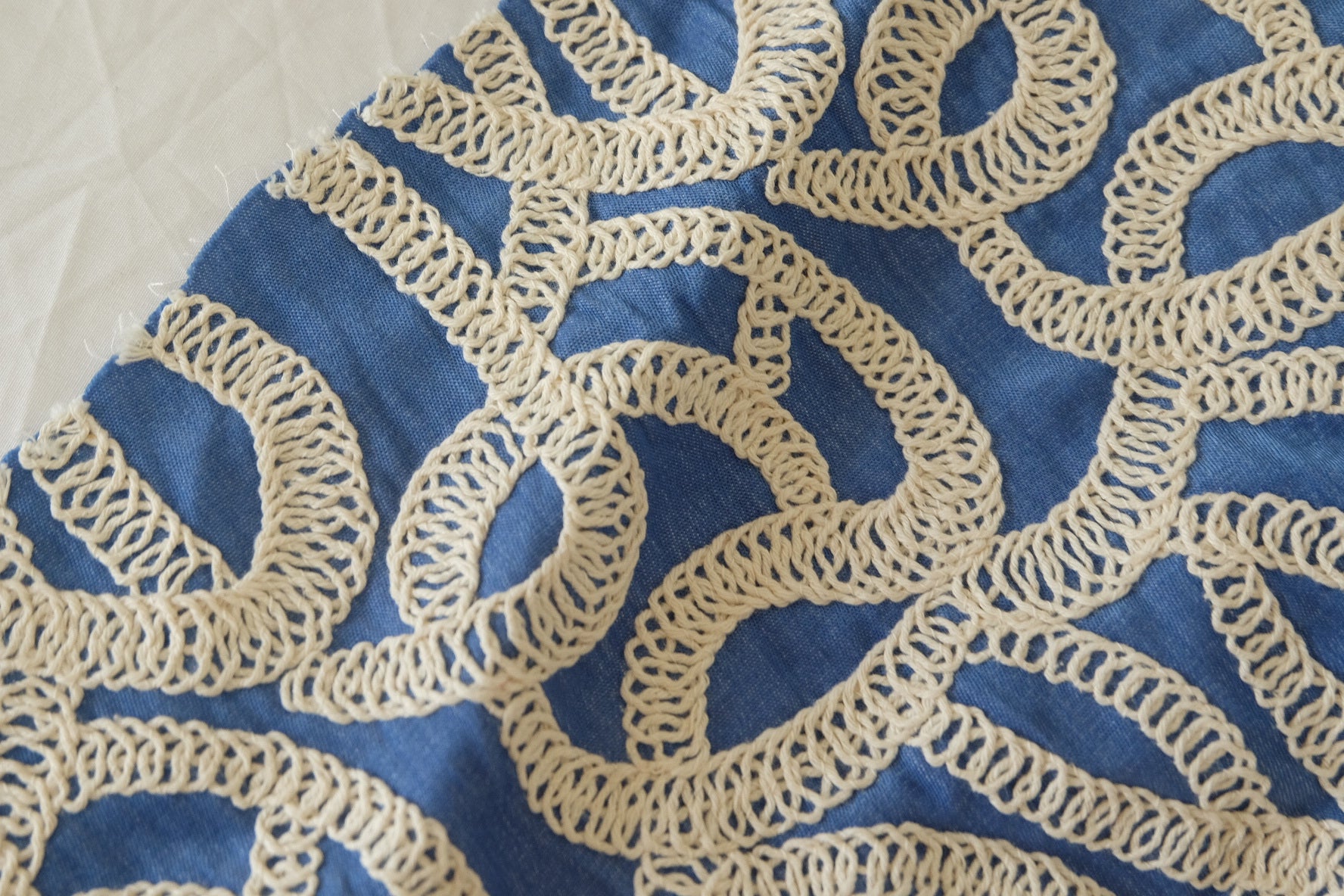 Embroidered Tencel Cotton Denim Fabric – 1.5 yd