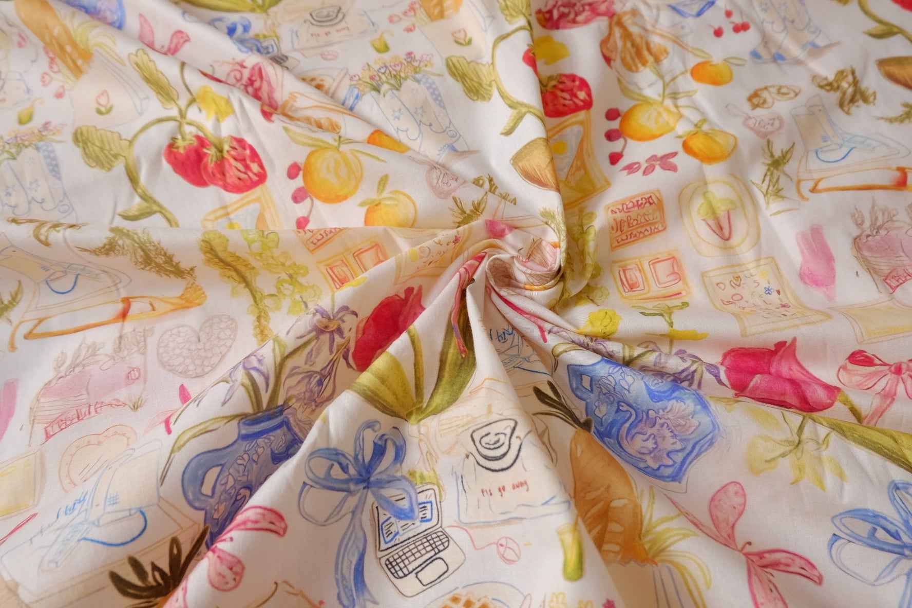 Storybook Garden Cotton Poplin Fabric - 2.19 yd