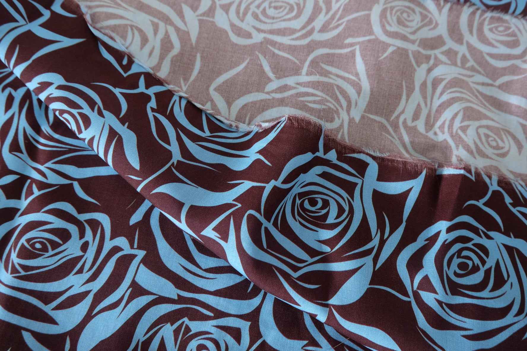 Blue Rose Rayon Challis Fabric – 2.7 yd