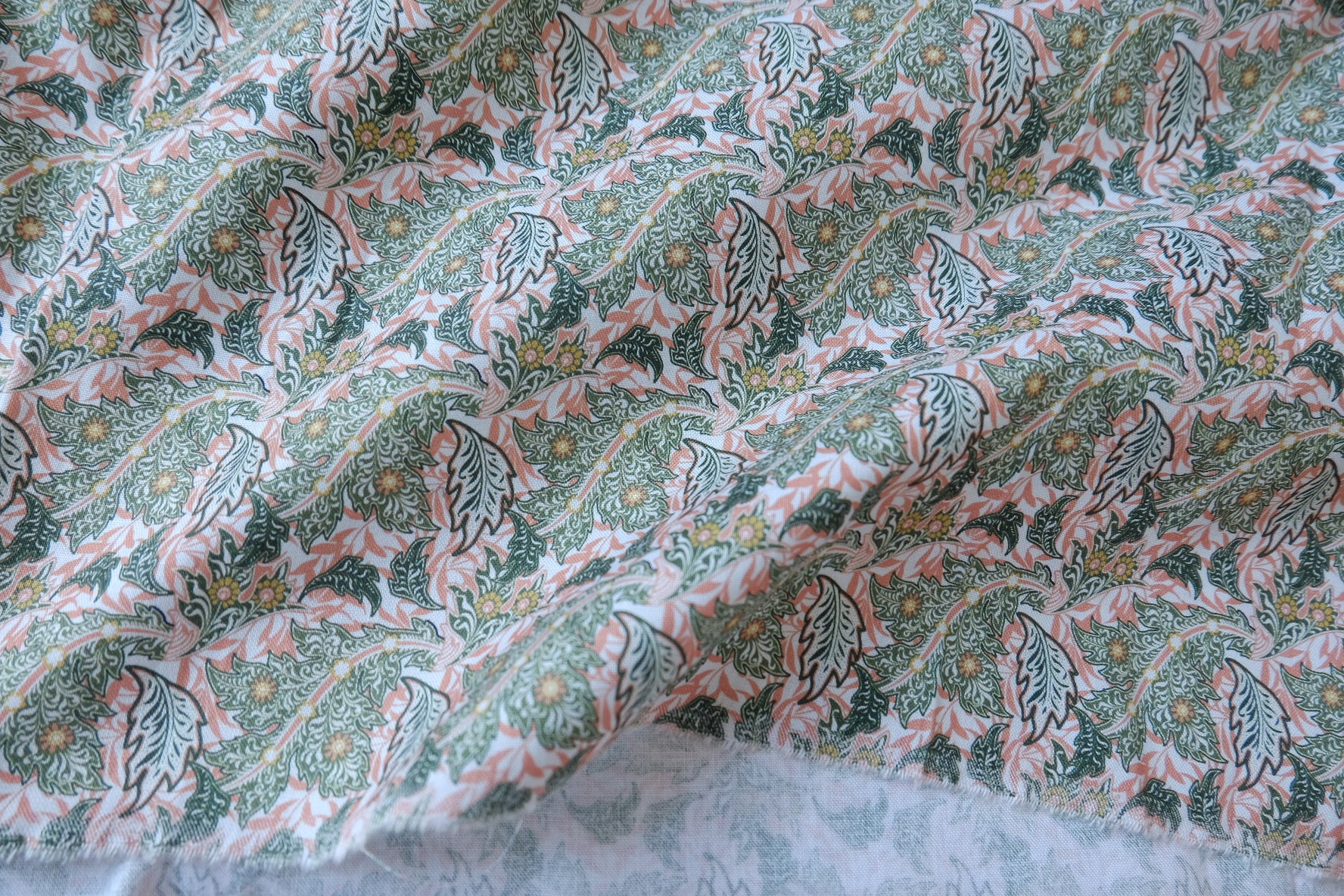 Vintage Leaf 20s Cotton Fabric - 2.19 yd