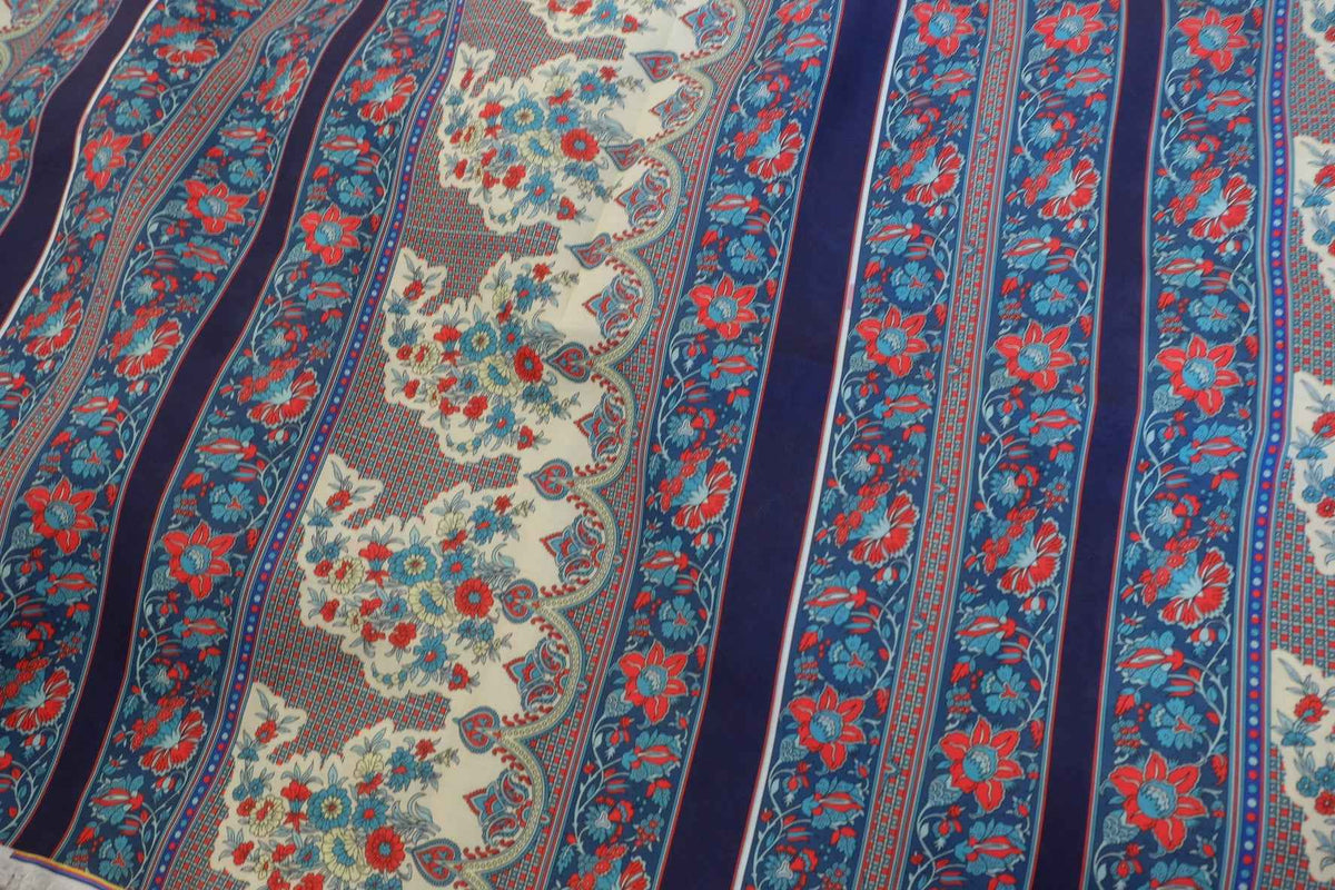 Vintage Floral Stripe Cotton Poplin – 2.19 yd