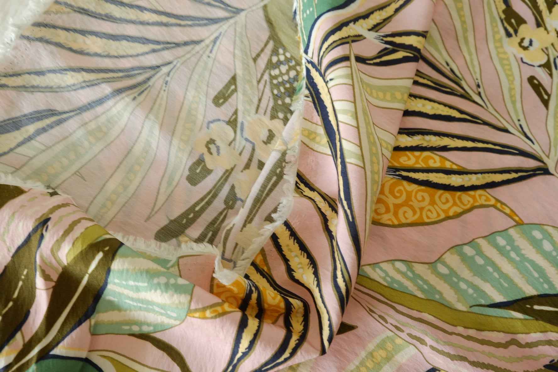 Tropical Botanical Tencel Cotton Fabric – 2.7 yd