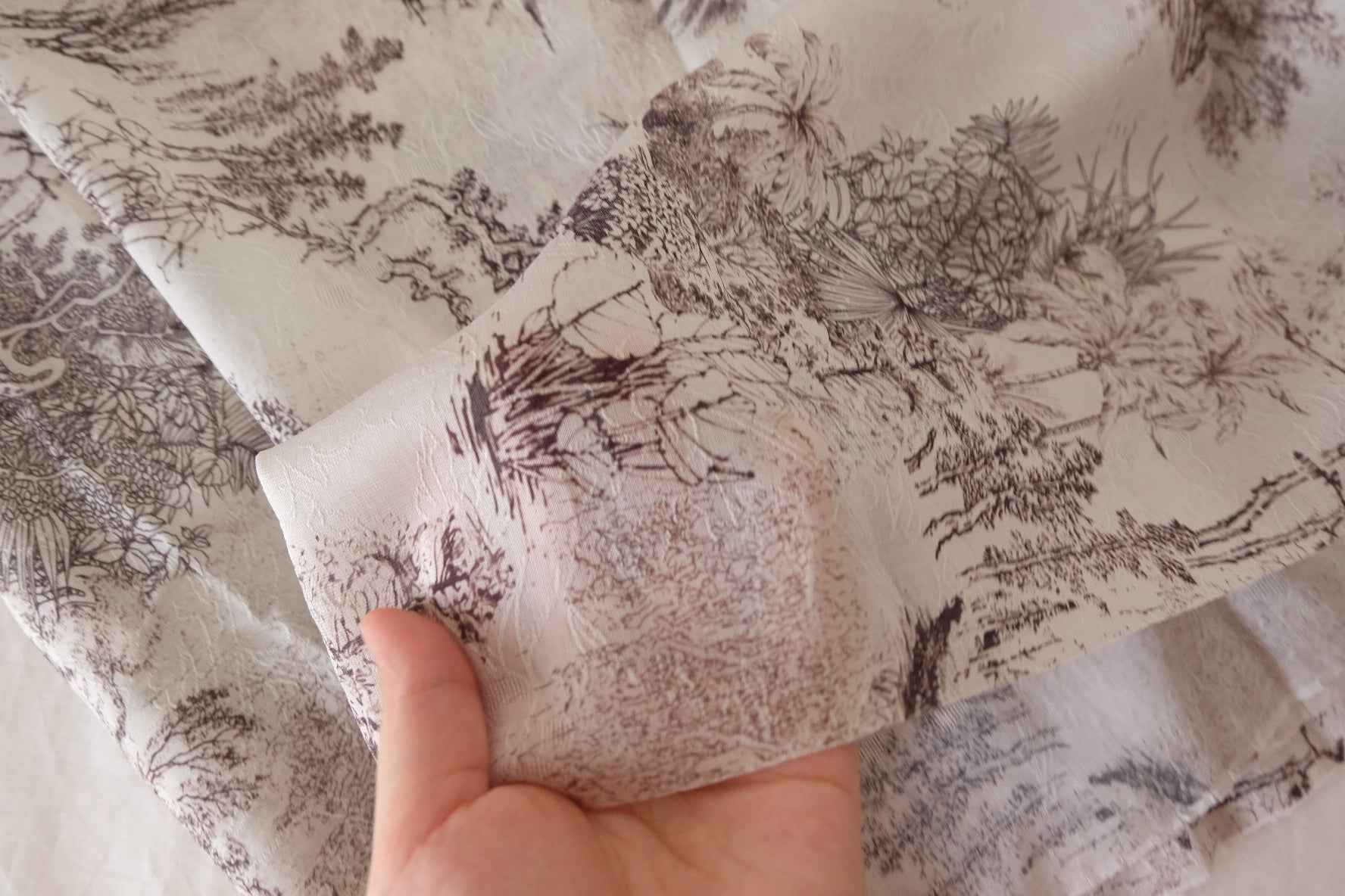 Artistic Landscape Tencel Linen Blend Fabric – 2.2 yd