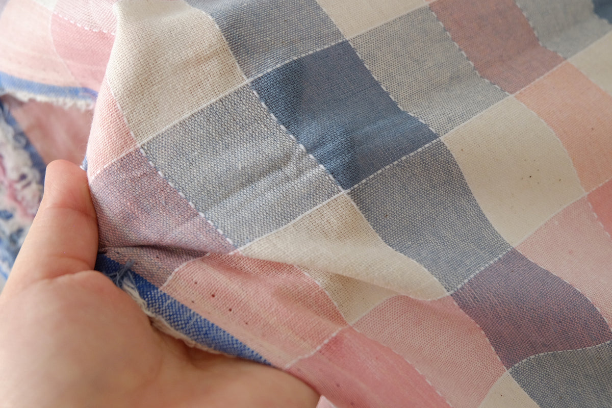 Blush & Slate Yarn-Dyed Jacquard Linen Cotton – 2.2 yd