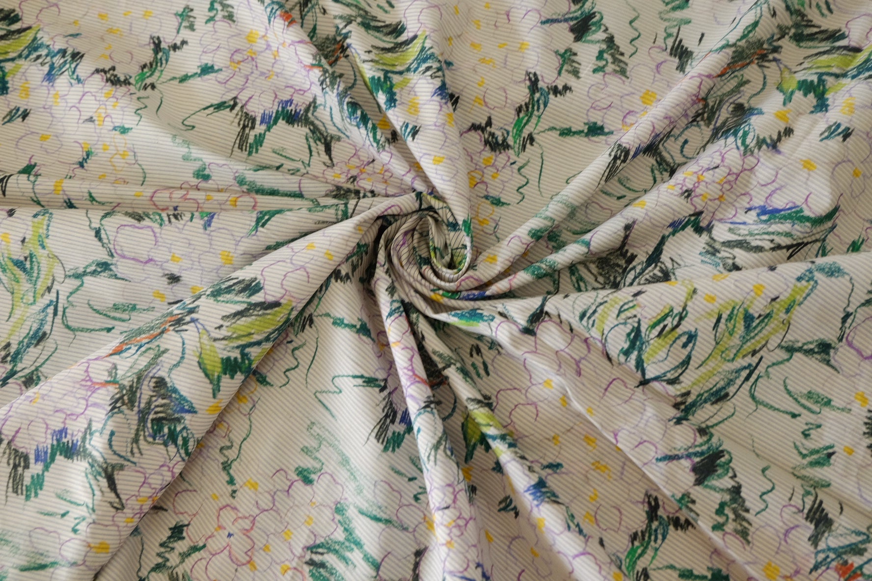 Designer Deadstock Sketch Floral Cotton Lawn – 2.2 yd