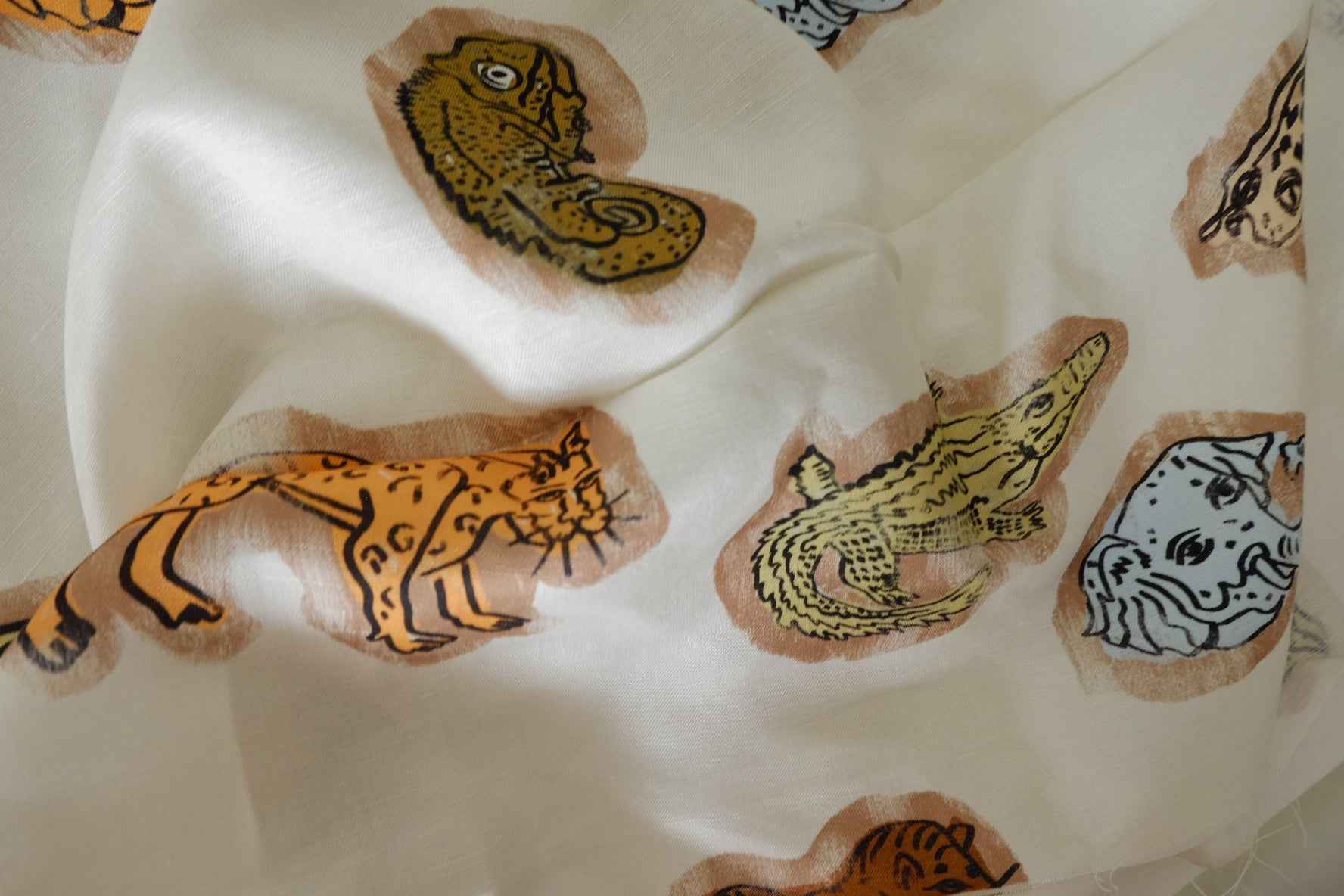 Animal Sketch Linen-Cotton Fabric – 2.2 yd