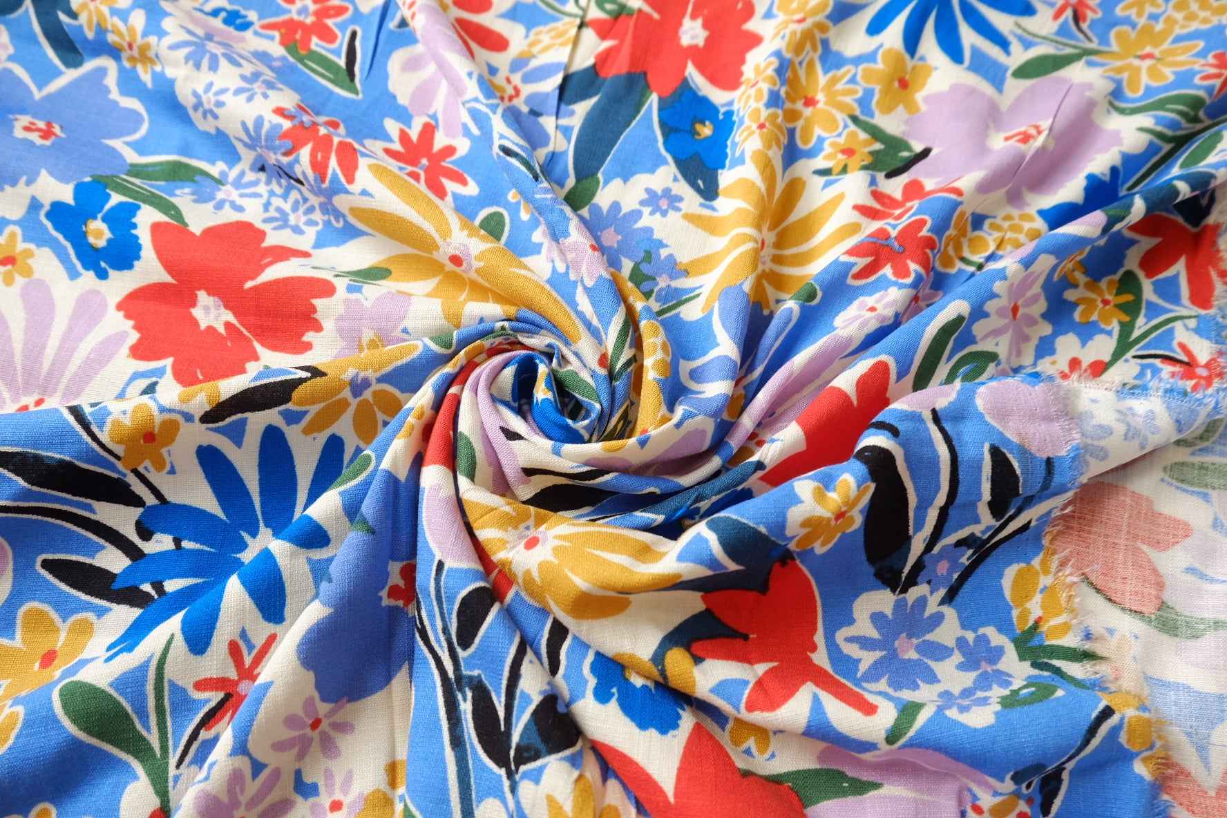 Stretch Linen-Cotton Floral Fabric - 1.64 yd