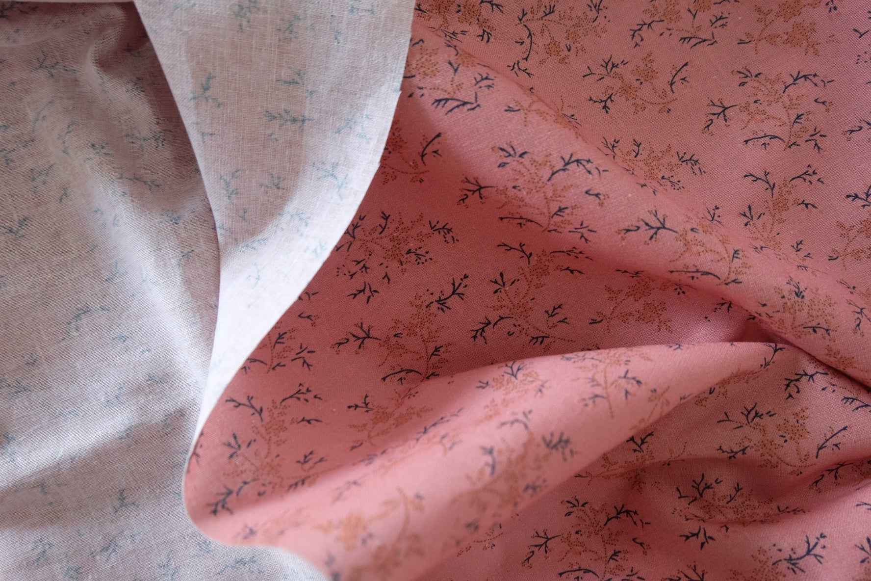 Tiny Floral Linen Cotton Fabric – 2.2 yd
