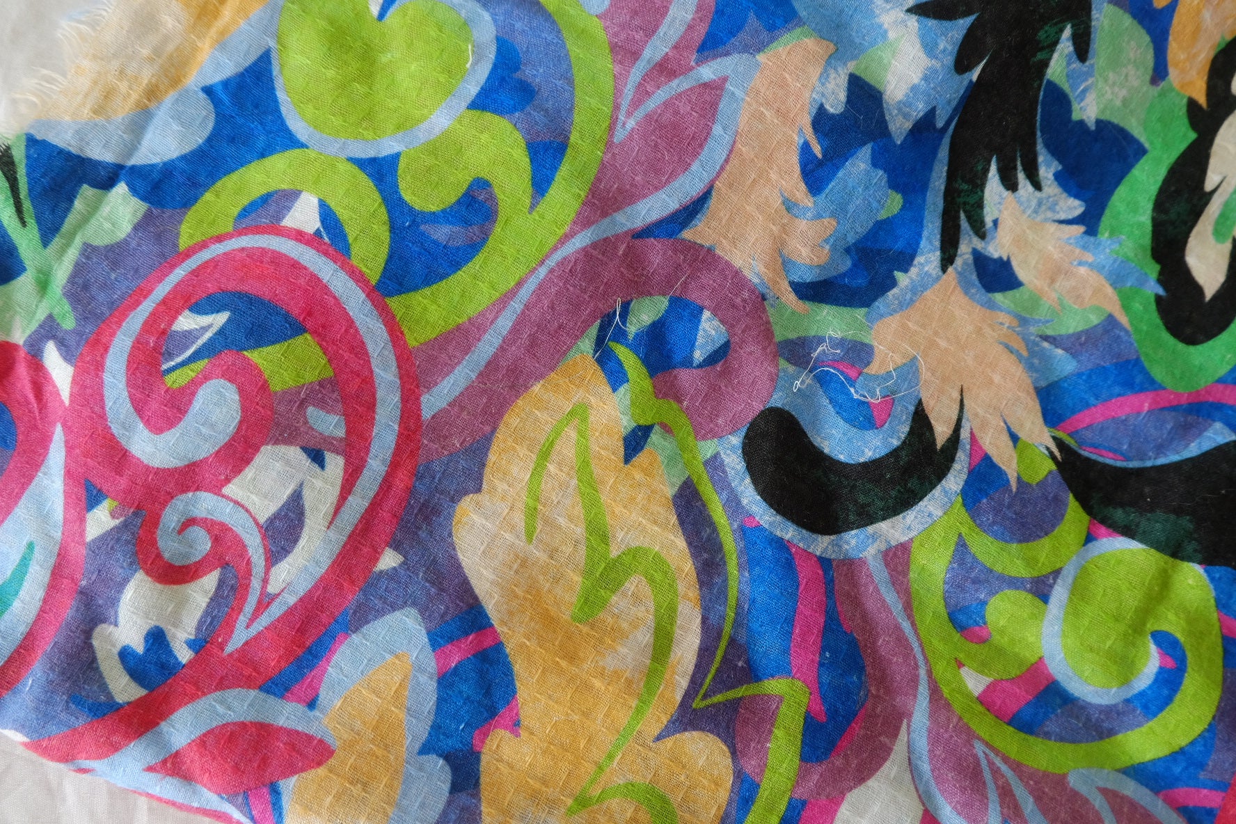 Bold Bohemian Cotton Linen Remnant Fabric – 1.4 yd