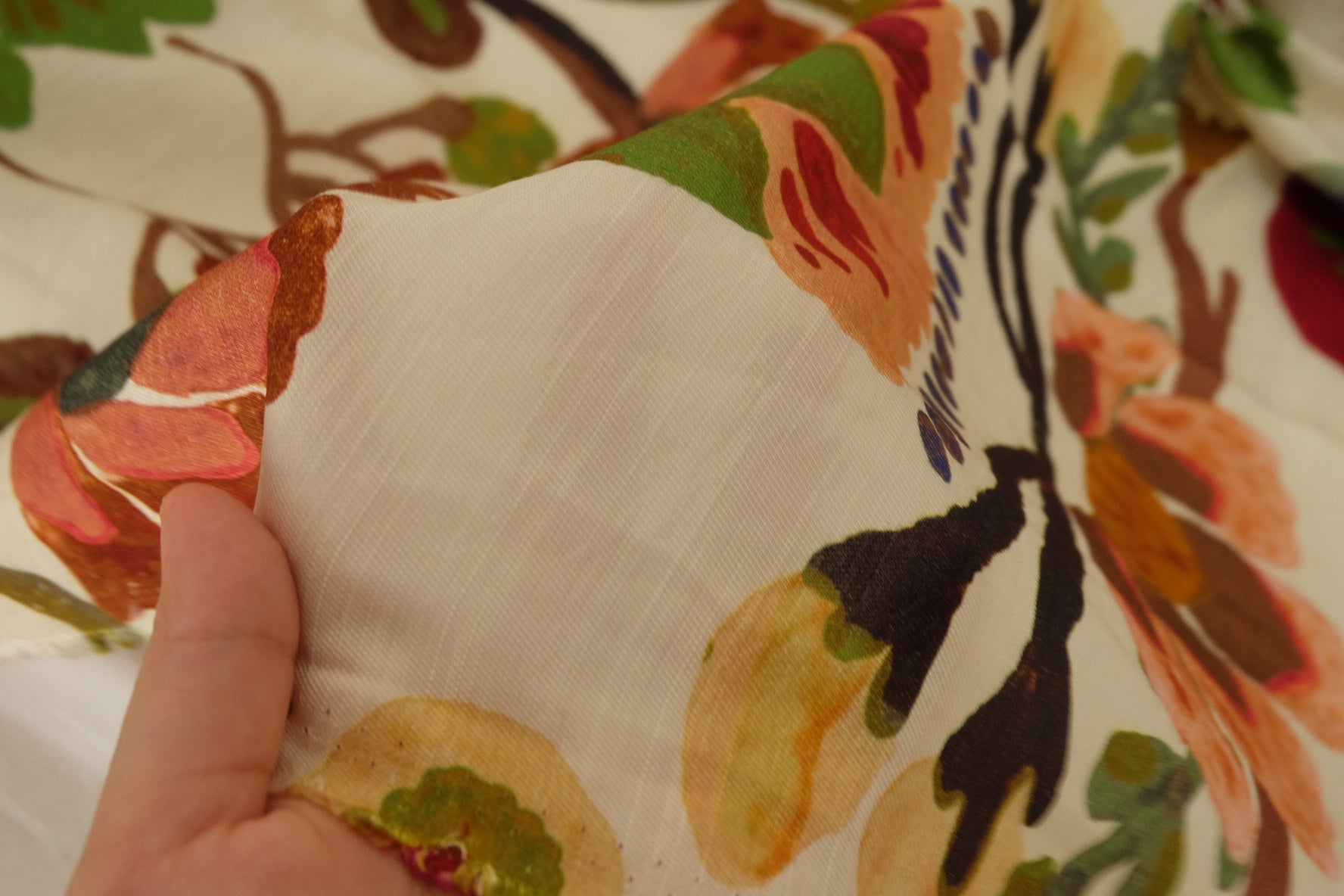 Painterly Floral Tencel Blend Fabric – 3.3 yd
