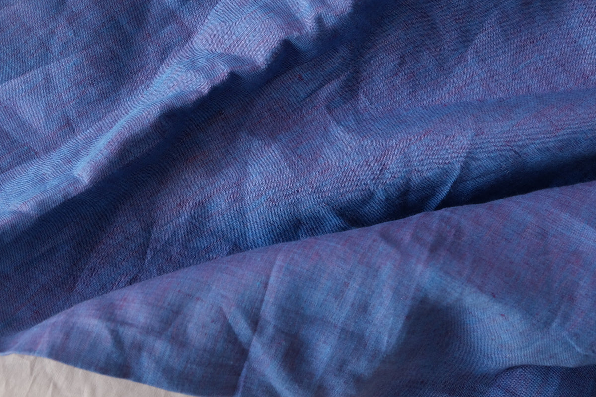 Twilight Blue – Purple Blue Yarn-Dyed Pure Linen Fabric | 1.6 Yards