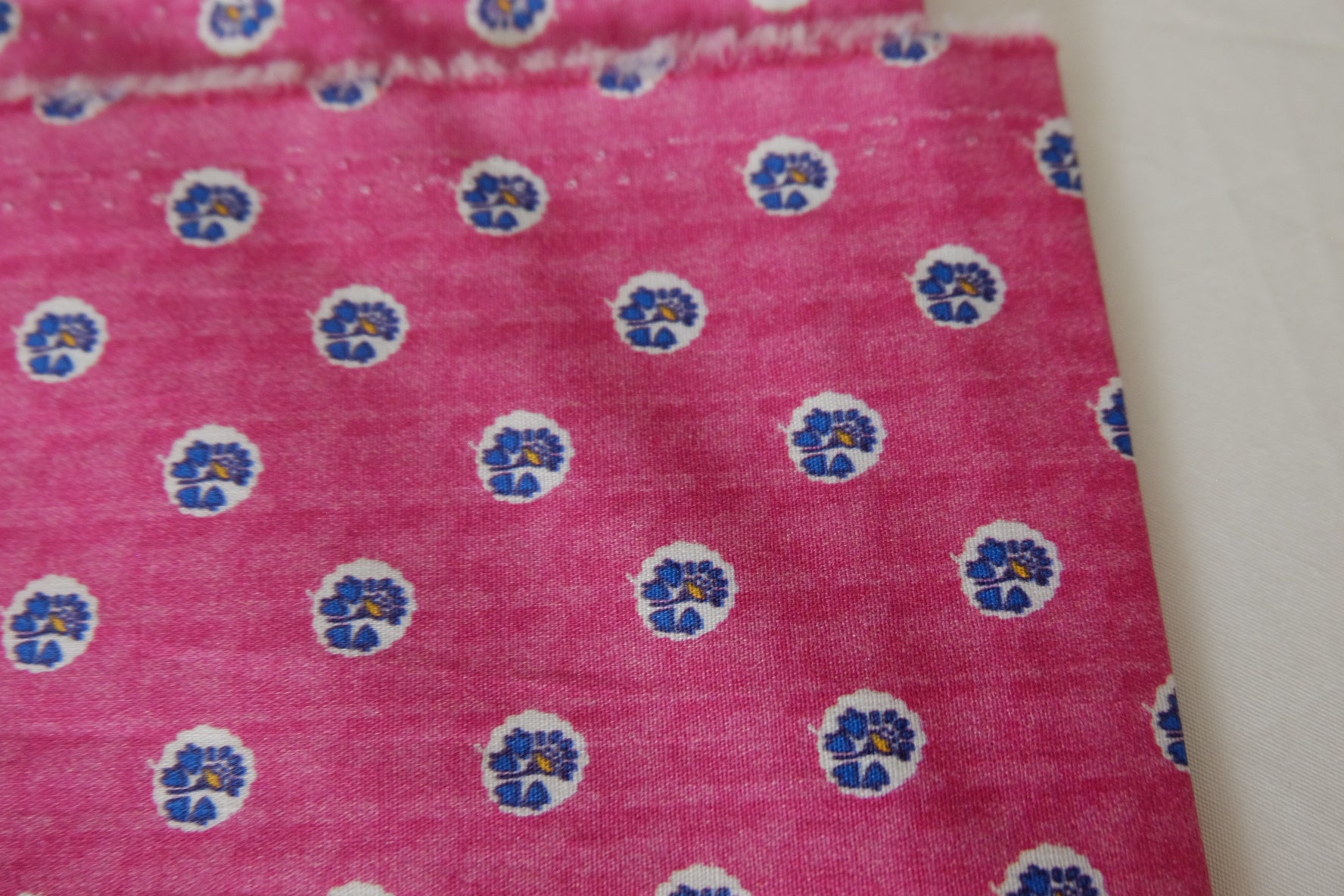 Pink Mini Floral Cotton Poplin Fabric – 2.2 yd