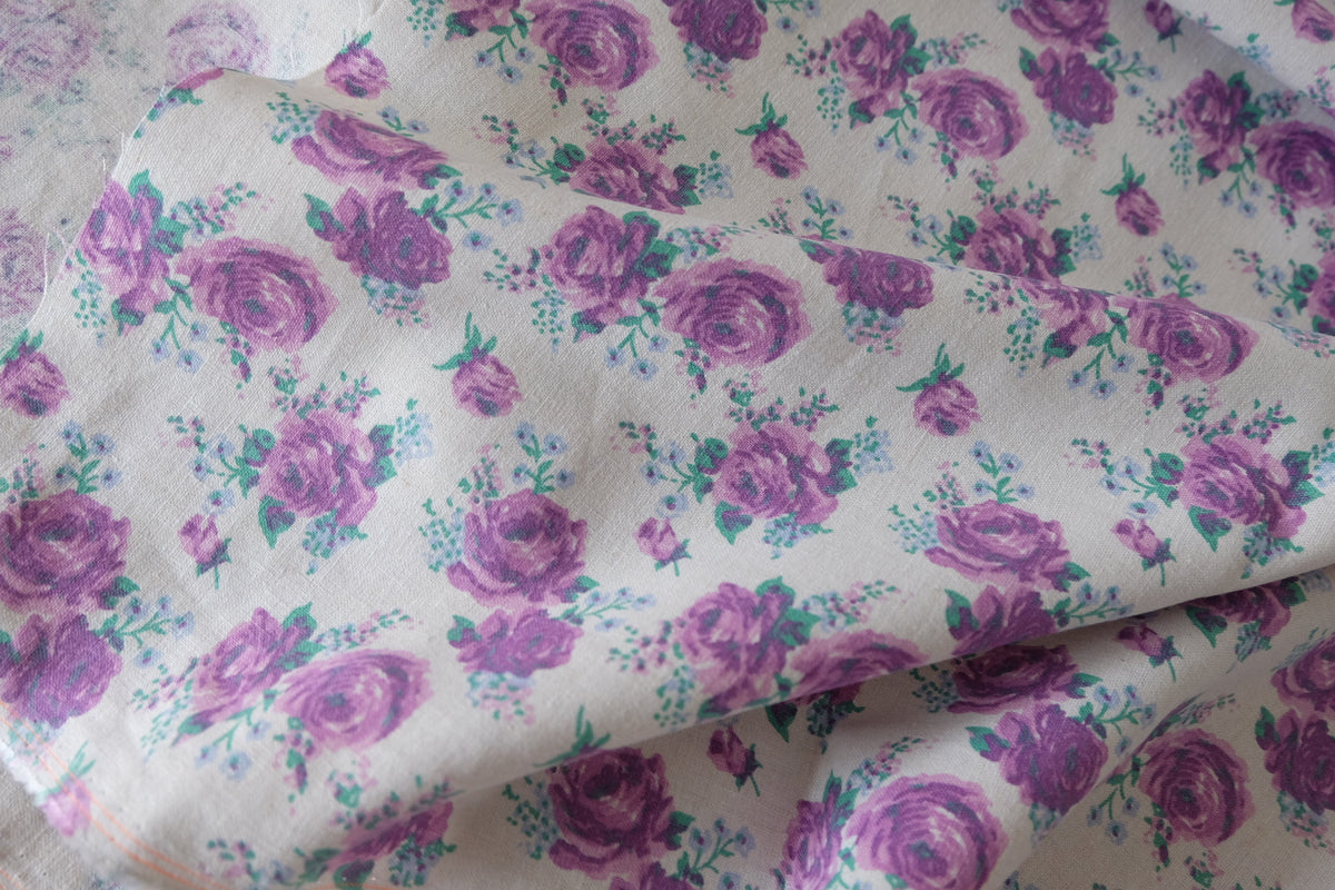 Dreamy Violet Rose Linen Cotton – 2.1 yd / 3.3 yd