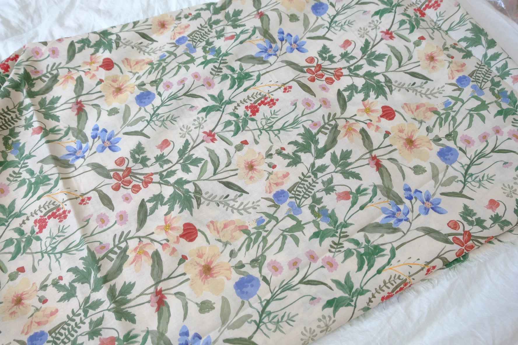 Wild Meadow Floral Cotton Poplin Fabric — 3.28 yd