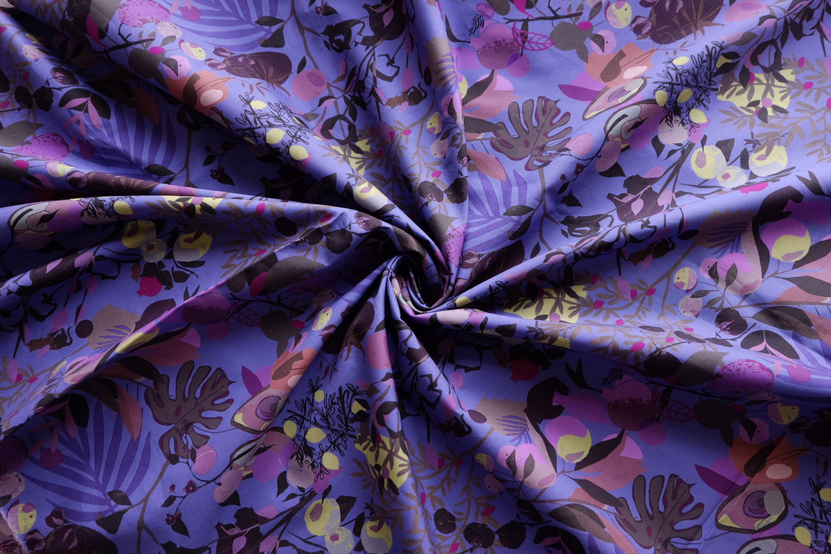 Purple Botanical Cotton Lawn – 3.3 yd