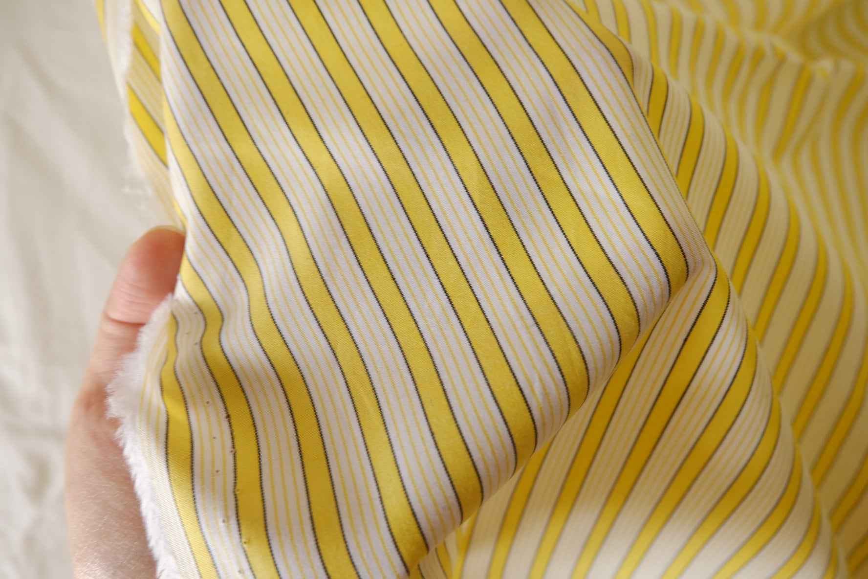 Yellow Striped Crisp Cotton Poplin Fabric – 2.2 yd