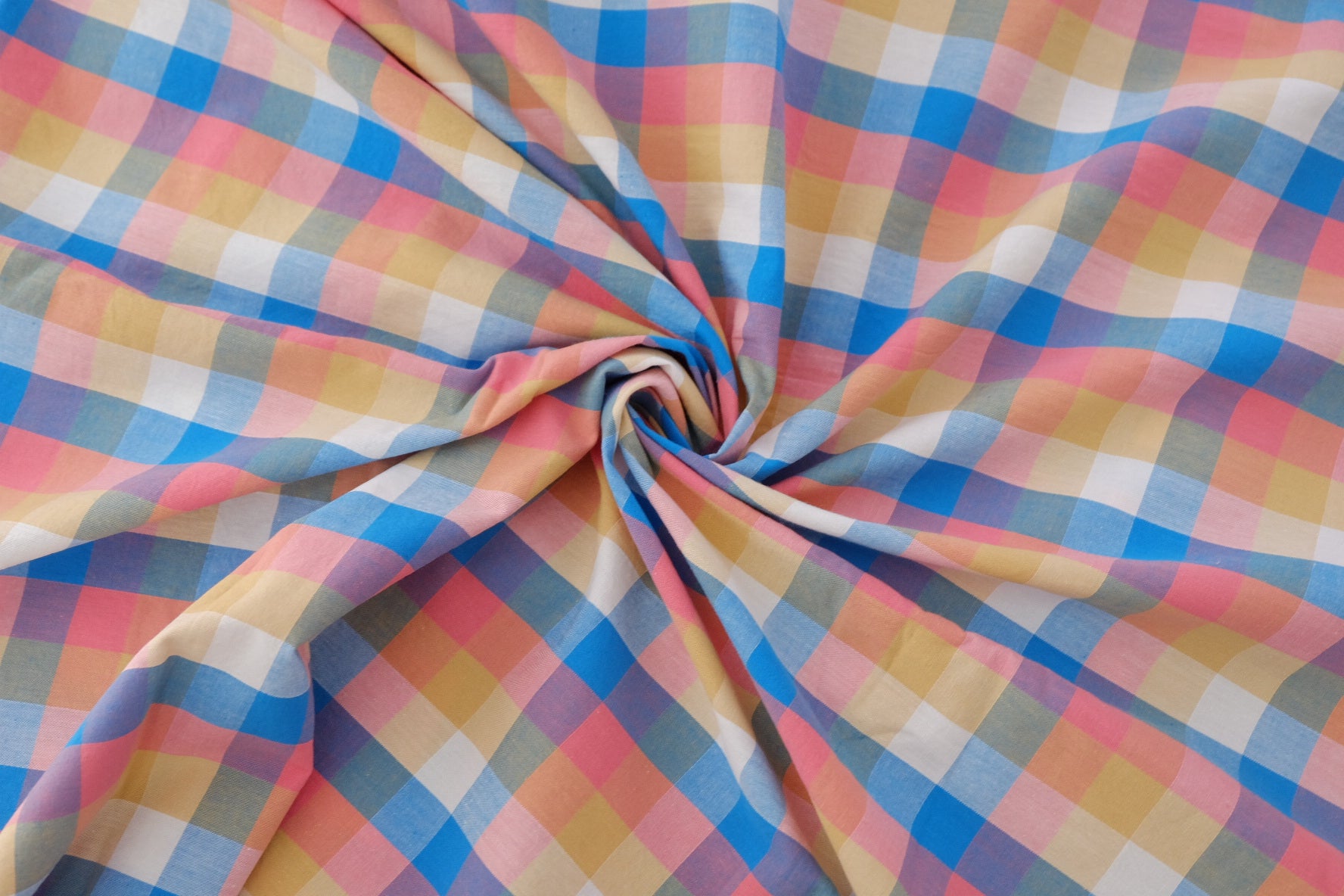 Pastel Check Yarn-Dyed Cotton Linen – 2.2 yd