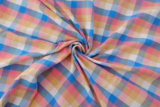 Pastel Check Yarn-Dyed Cotton Linen – 2.2 yd