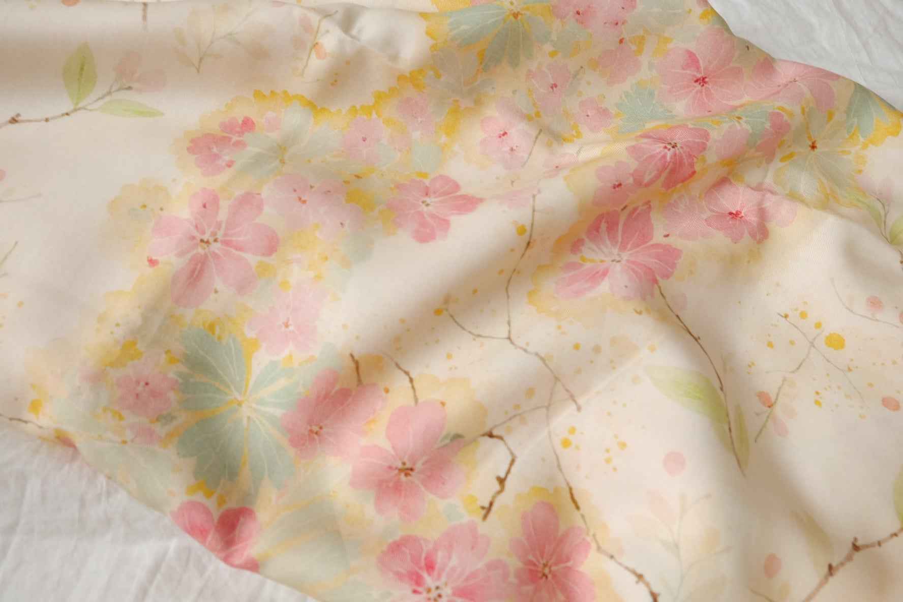 Pastel Blossom Twill Tencel Fabric - 3.28 yd