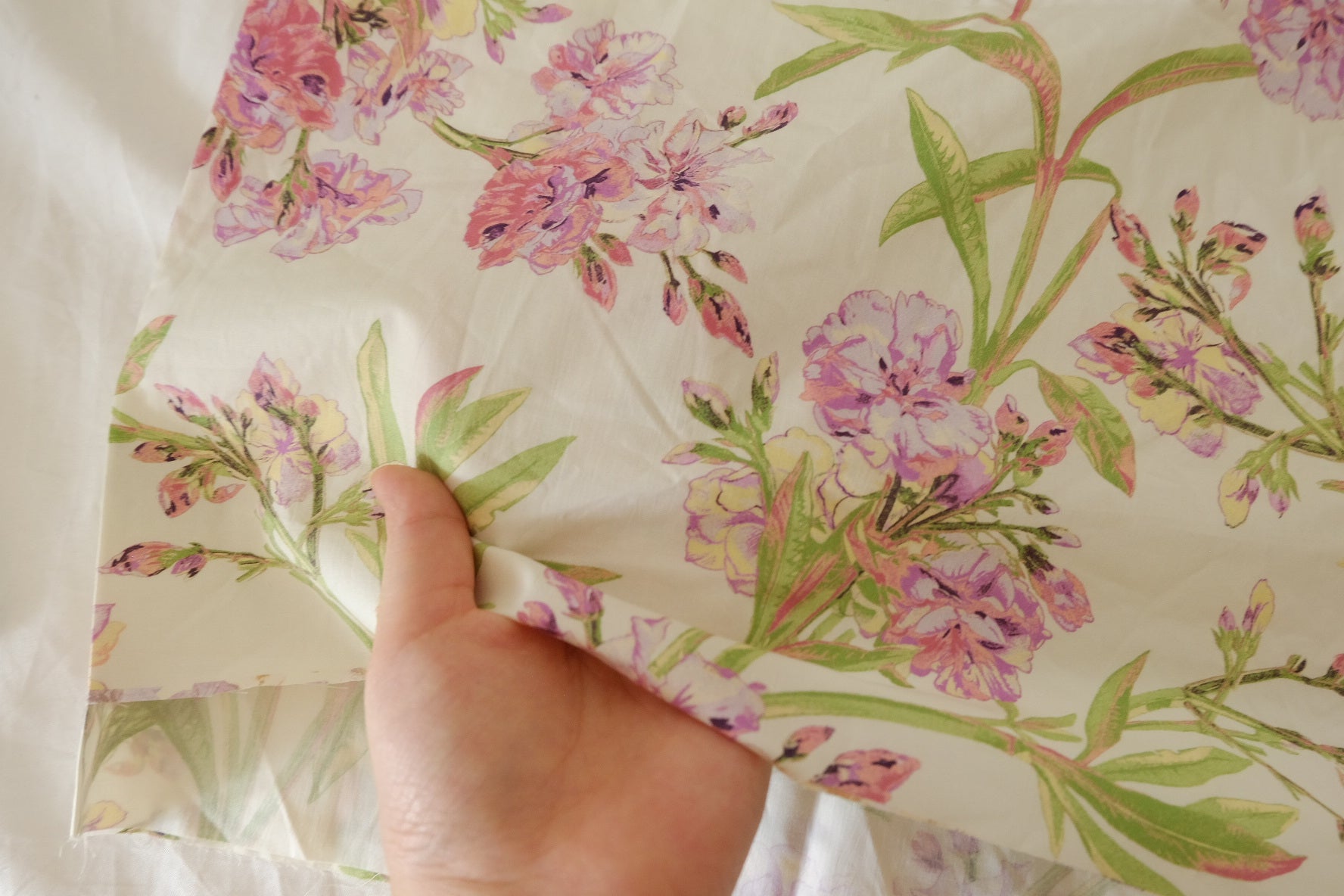 Lavender Wildflower Botanical Cotton Poplin Fabric – 60s Cotton Print – 1 yd
