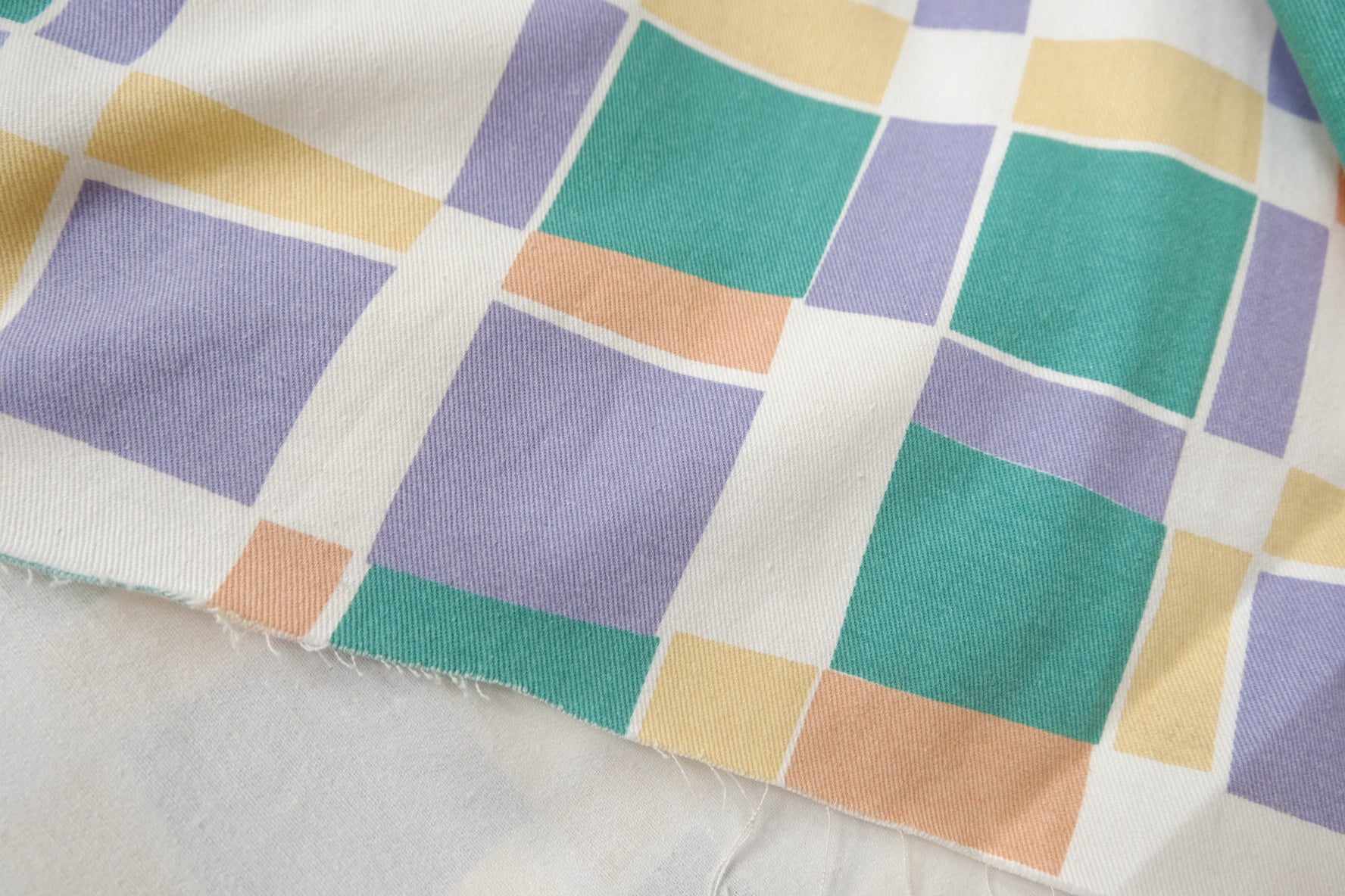 Imperfect Geometric Denim-Weight Cotton Twill, 2.39 Yards
