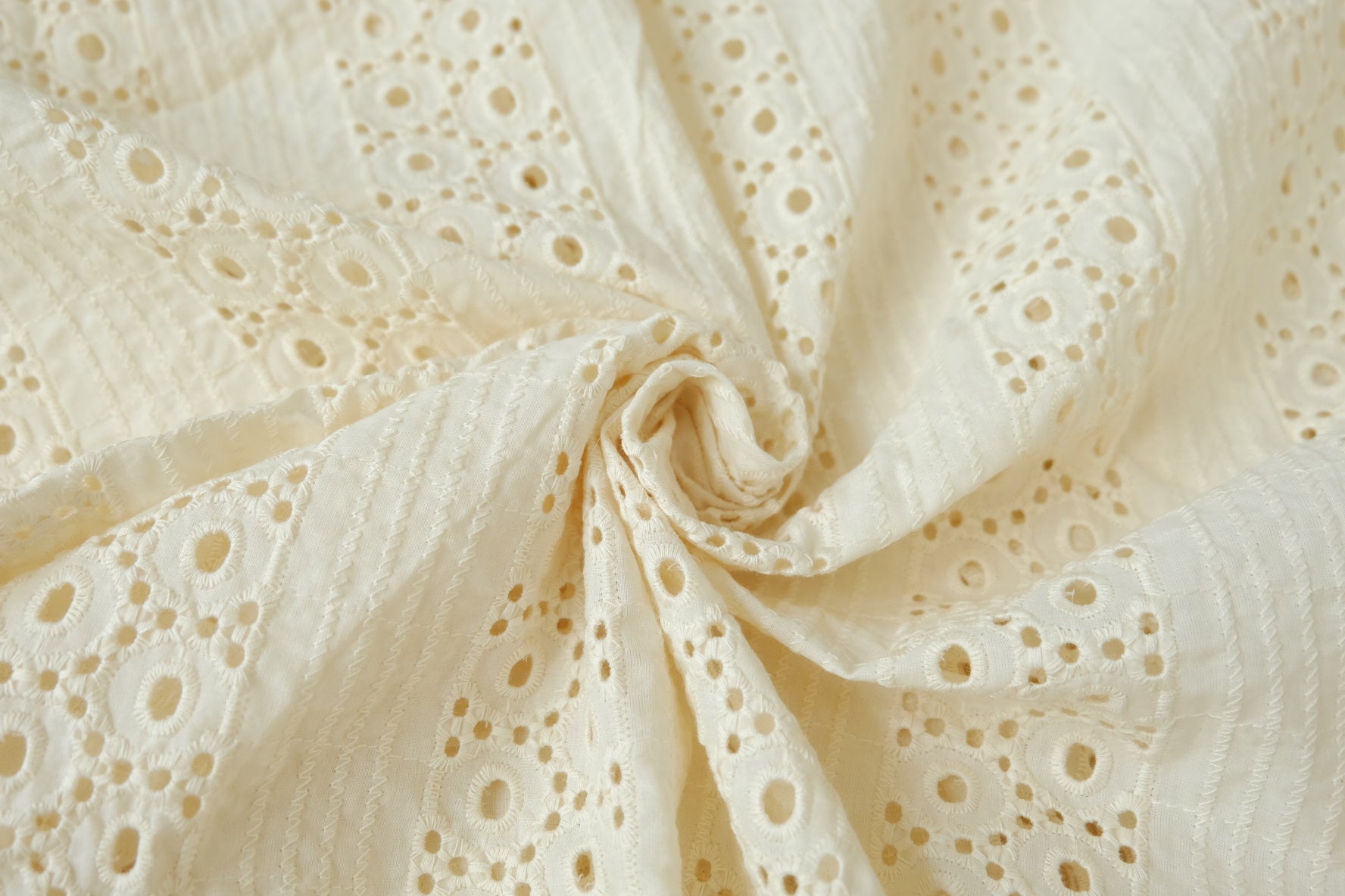 Cotton Eyelet Embroidered Fabric for Summer Tops 1.6 Yards