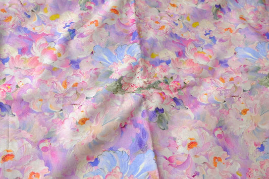Pastel Floral Cotton Fabric, Soft 20s Dress Weight, 3.28 Yards