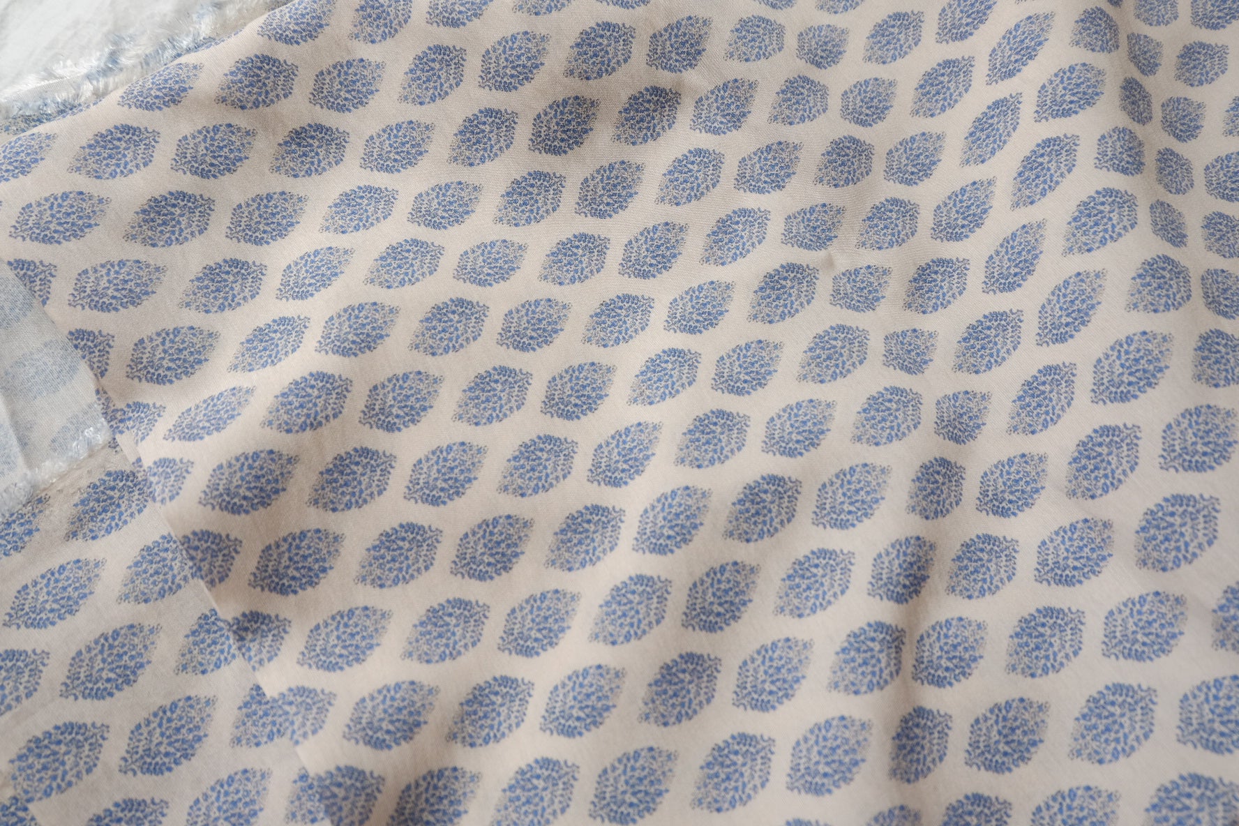 Blue Leaf Cotton-Nylon Shirting Fabric — 2.19 yd