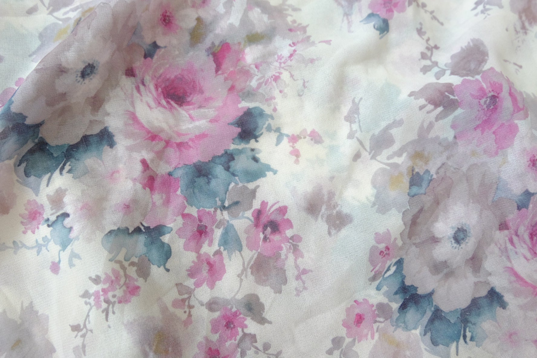Romantic Floral Georgette for Skirts and Blouses 2.2 Yards