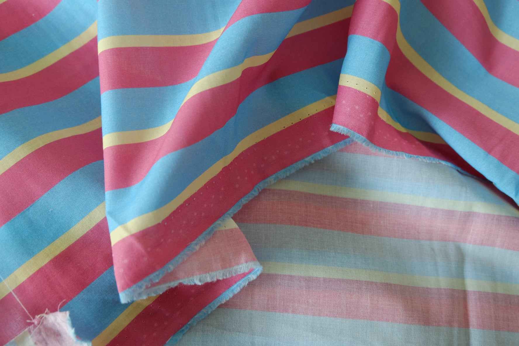 Candy Coast Striped Lightweight Cotton Fabric, 2.19 Yards