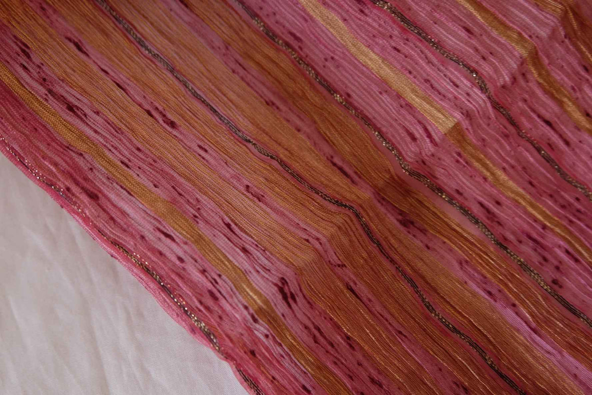 Rosewood & Gold Textured Silk Cotton Blend Fabric – 2 yd