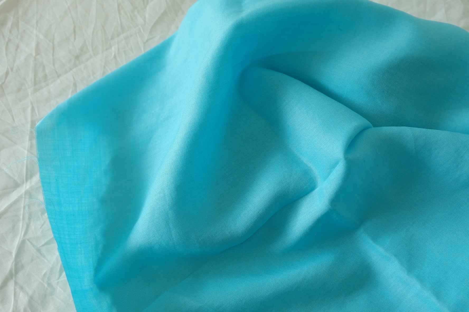 Lagoon Blue Sand-Washed Pure Linen Fabric, 2.19 Yards