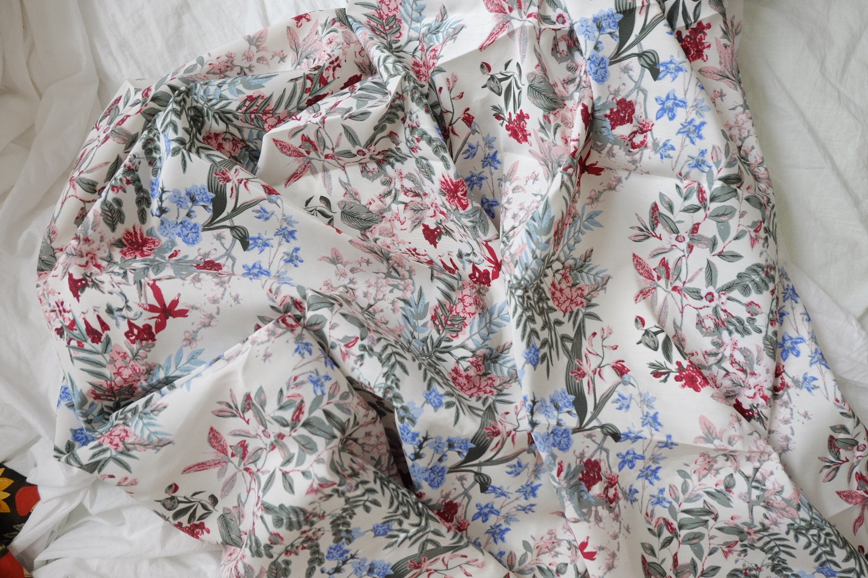 Floral Tencel Linen Fabric, 3.28 Yards
