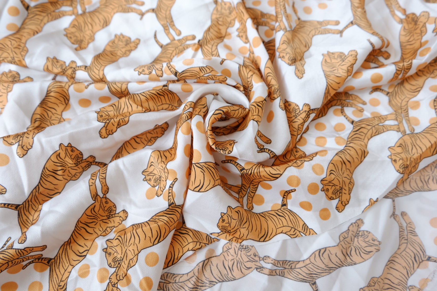 Tiger Print Textured Faux Satin for Shirts 2.3 Yards
