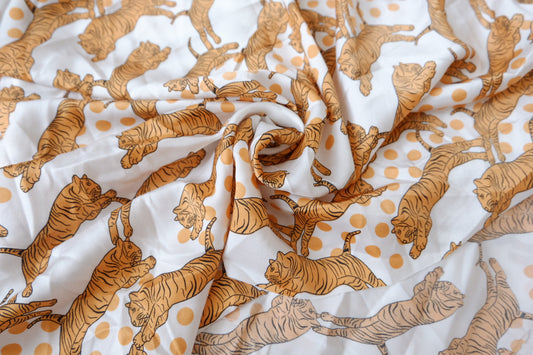 Tiger Print Textured Faux Satin for Shirts 2.3 Yards