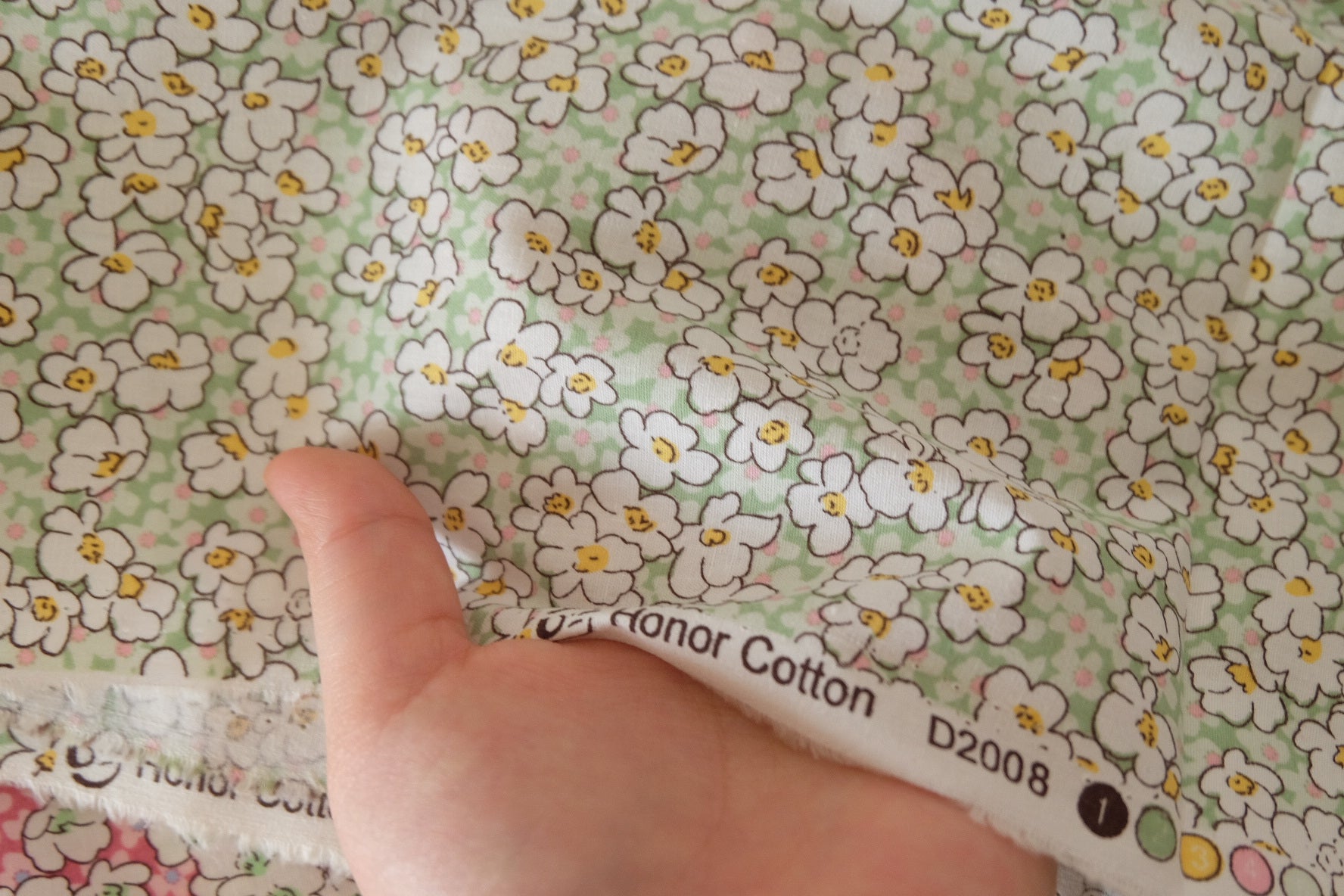 Soft Floral Cotton Lawn Fabric – Pink & Sage Green Options – 1.8 yd