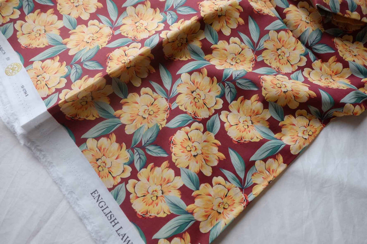 Golden Peony Cotton Lawn — 3.3 yd
