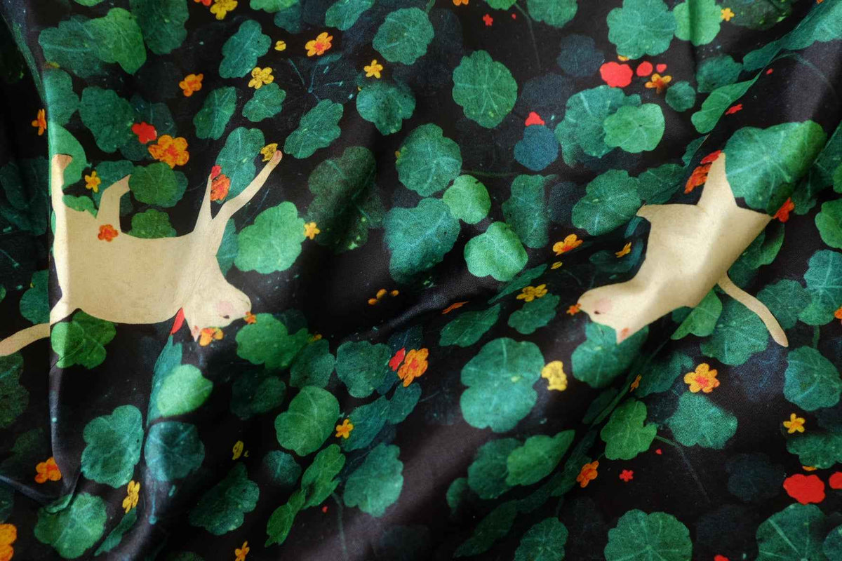 Cats in the Garden Viscose — 1.6 yd