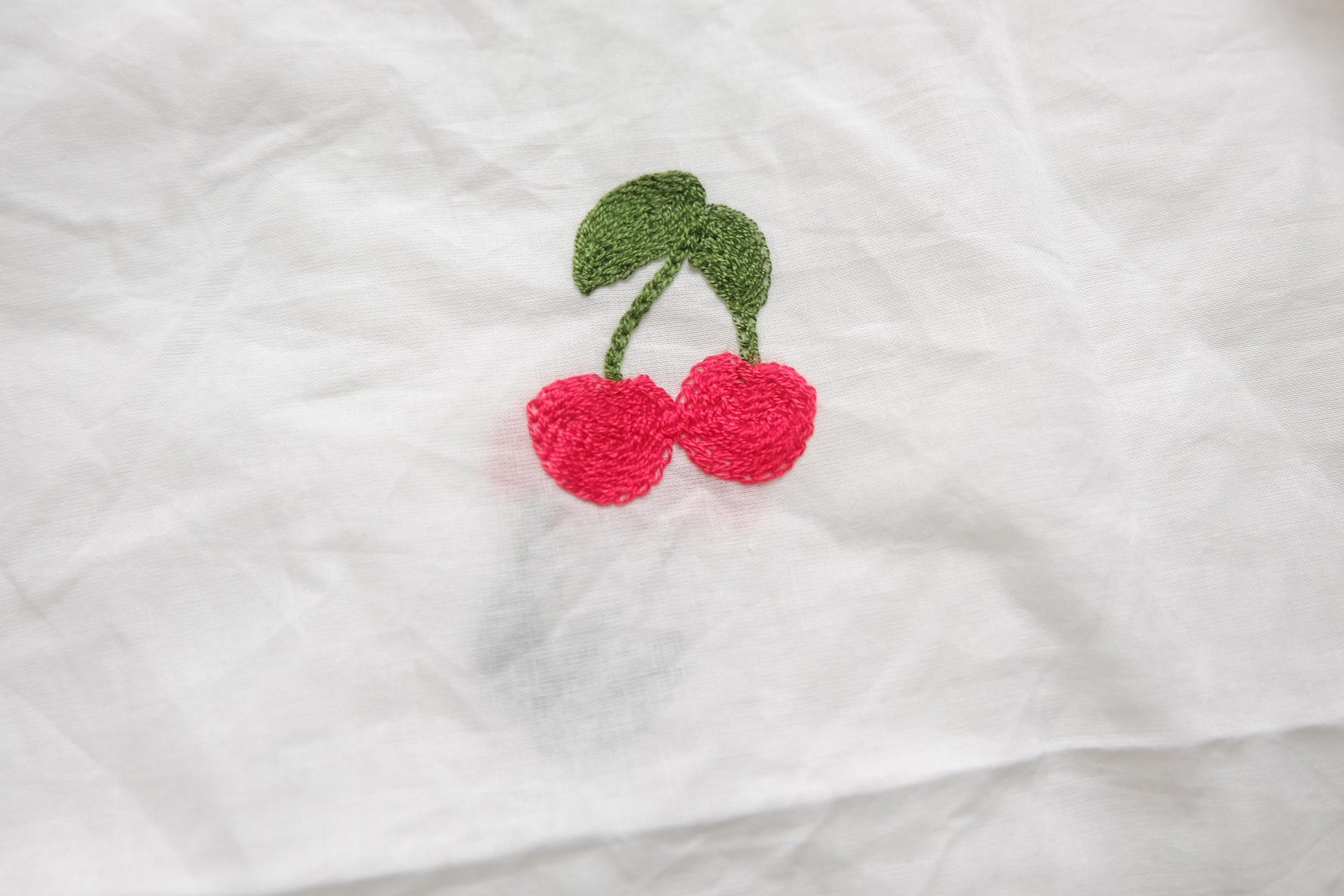 Cherry Embroidered Ultra-Light Cotton Voile, 2.2 Yards