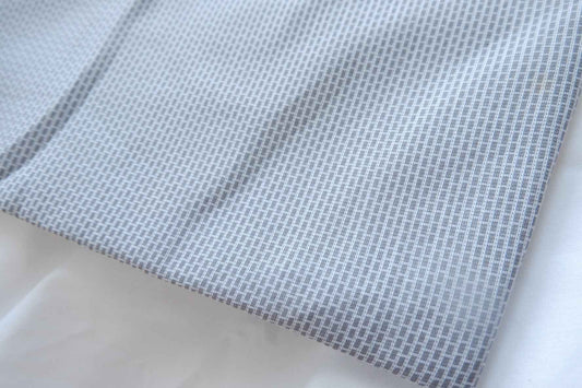 Soft Grey-Blue Ramie-Cotton Check Fabric - 2.19 yd